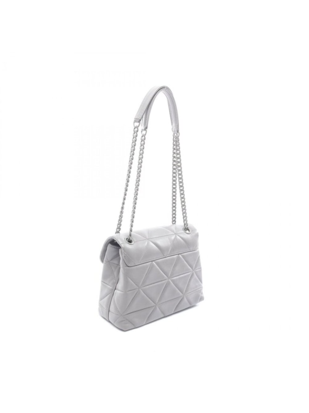Prada Shoulder Bag Nappa Stitched Spectrum Gray Leather Chain - Picture 2 of 10
